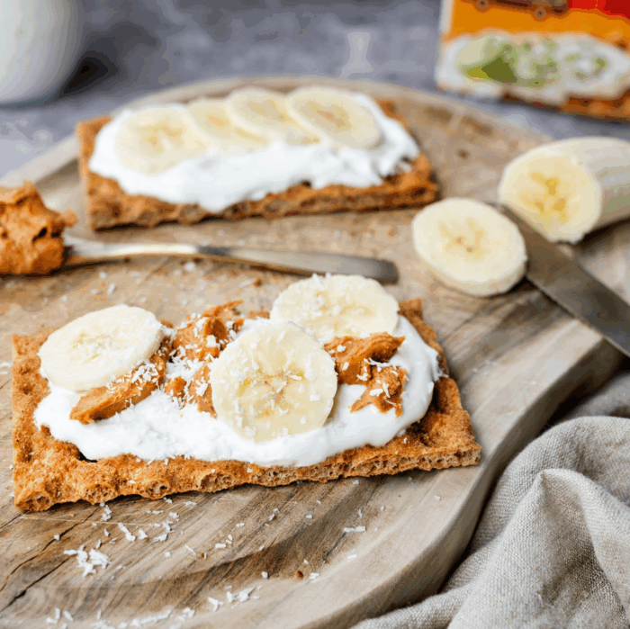 Kokosyoghurt Bananen Knäckebröd