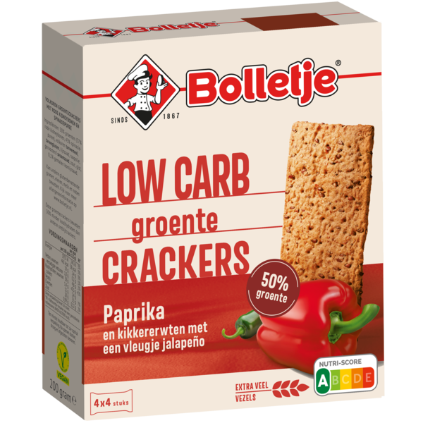 Low Carb Groentecrackers Paprika Jalapeño